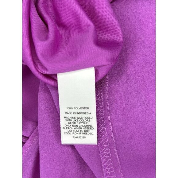 Express Flowy Chiffon Dress Womens 10 Fuchsia Pink Purple Fit & Flare Party Date - Picture 8 of 10